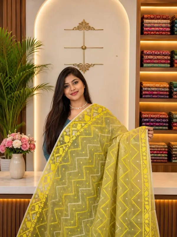 Exclusive_Soft_Dhakai_Jamdani_Saree_With_A_Running_Blouse_Piece