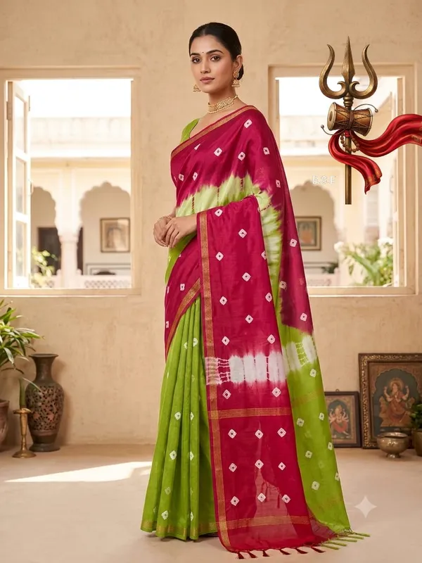 Shrivari_Print_Silk_Batik_Saree_With_Blouse_Piece