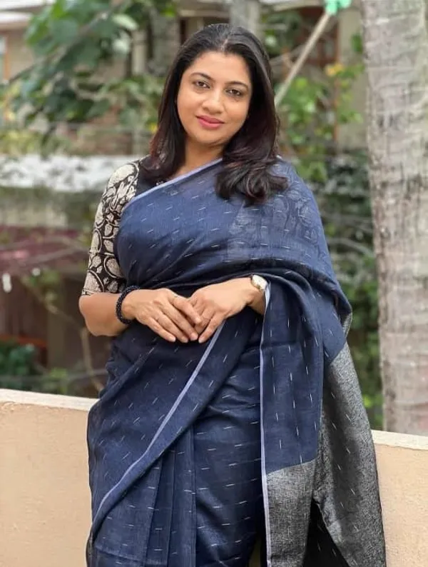 Linen_Jharna_Work_Saree_With_Blouse_Piece