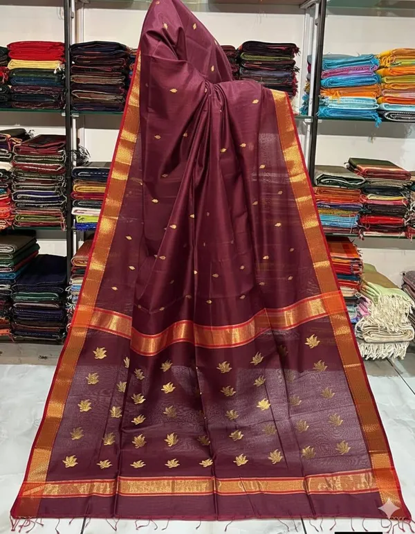 New_Digine_Maheshwari_Cotton_Silk_Saree_With_Blouse_Piece