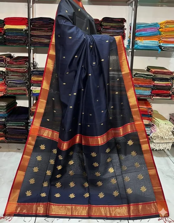 New_Digine_Maheshwari_Cotton_Silk_Saree_With_Blouse_Piece