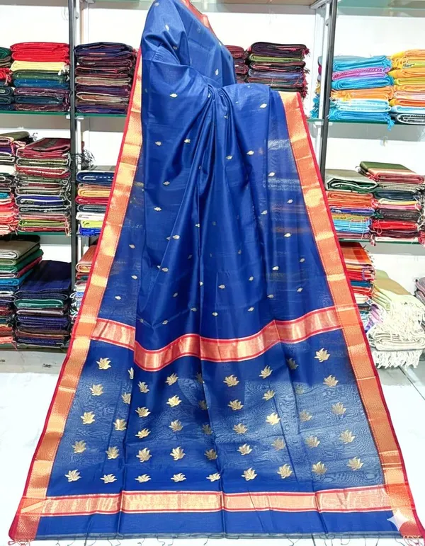 New_Digine_Maheshwari_Cotton_Silk_Saree_With_Blouse_Piece