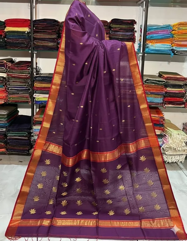 New_Digine_Maheshwari_Cotton_Silk_Saree_With_Blouse_Piece