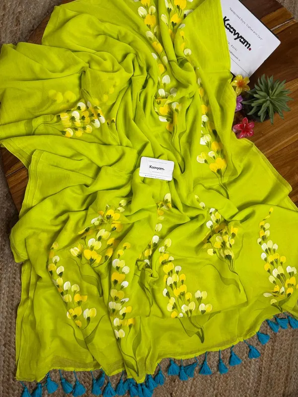 120_Count_Mul_Cotton_Saree_Hand_Print_Without_Blouse_Piece_Quality_Premium_Thin