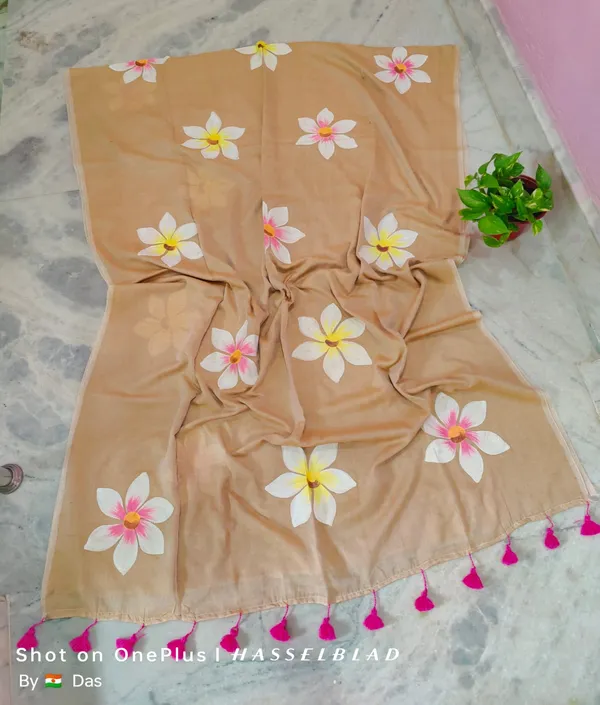 120_Count_Mul_Cotton_Saree_Hand_Print_Without_Blouse_Piece_Quality_Premium_Thin