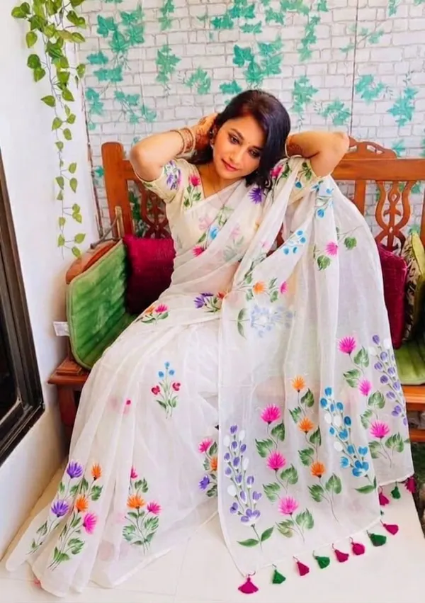 120_Count_Mul_Cotton_Saree_Hand_Print_Without_Blouse_Piece_Quality_Premium_Thin