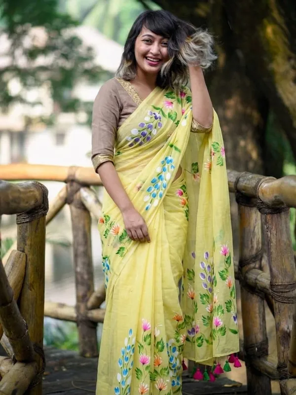 120_Count_Mul_Cotton_Saree_Hand_Print_Without_Blouse_Piece_Quality_Premium_Thin