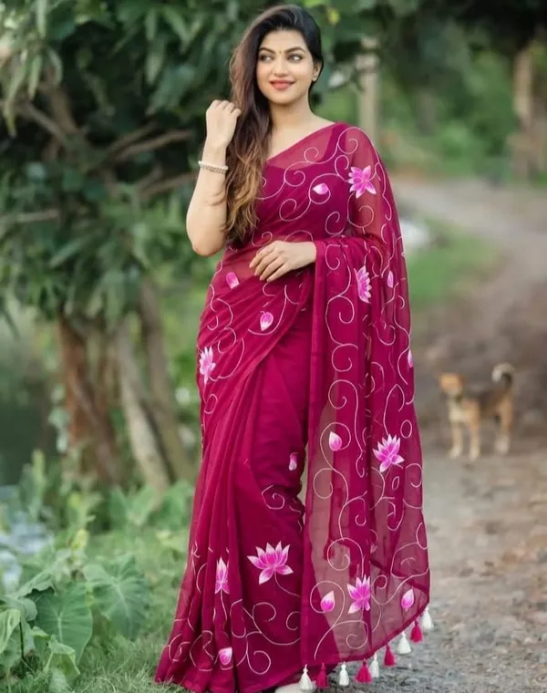 120_Count_Mul_Cotton_Saree_Hand_Print_Without_Blouse_Piece_Quality_Premium_Thin