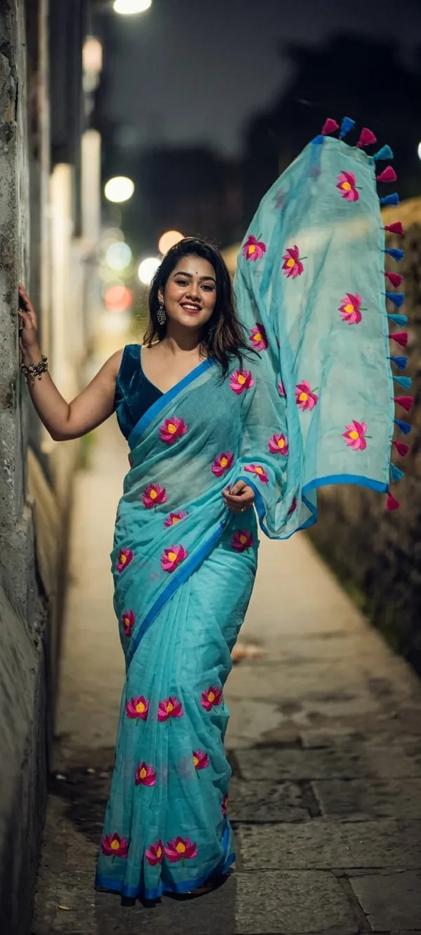 Mull_Cotton_Chain_Sequence_Saree_Without_Blouse_Piece_Quality_Premium_Thin