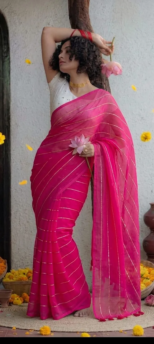 Mull_Cotton_Chain_Sequence_Saree_Without_Blouse_Piece_Quality_Premium_Thin