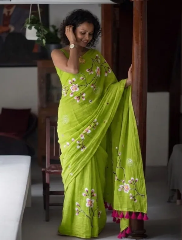 120_Count_Mul_Cotton_Saree_Hand_Print_Without_Blouse_Piece_Quality_Premium_Thin