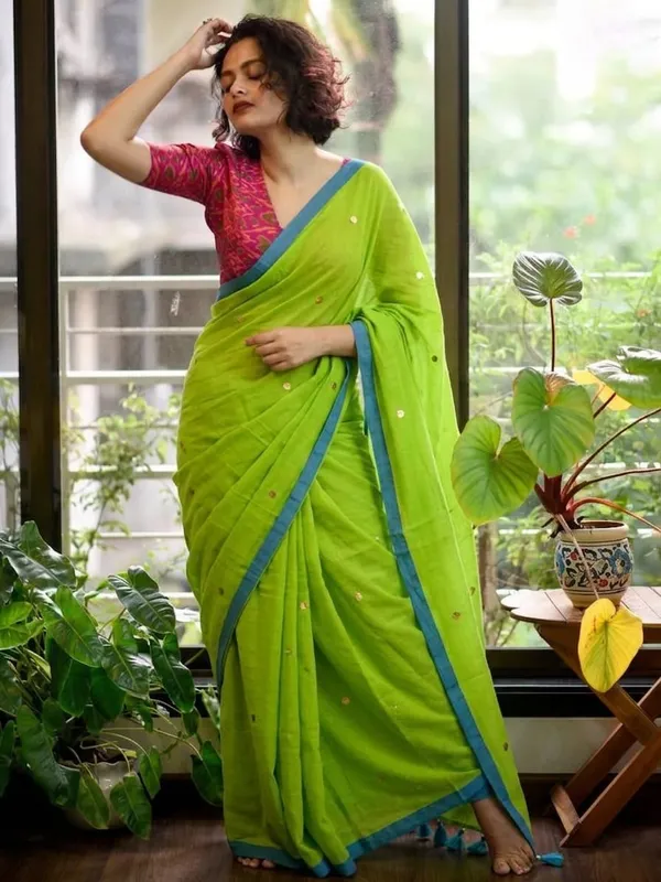 Mull_Cotton_Gini_Work_Saree_Without_Blouse_Piece_Quality_Premium_Thin