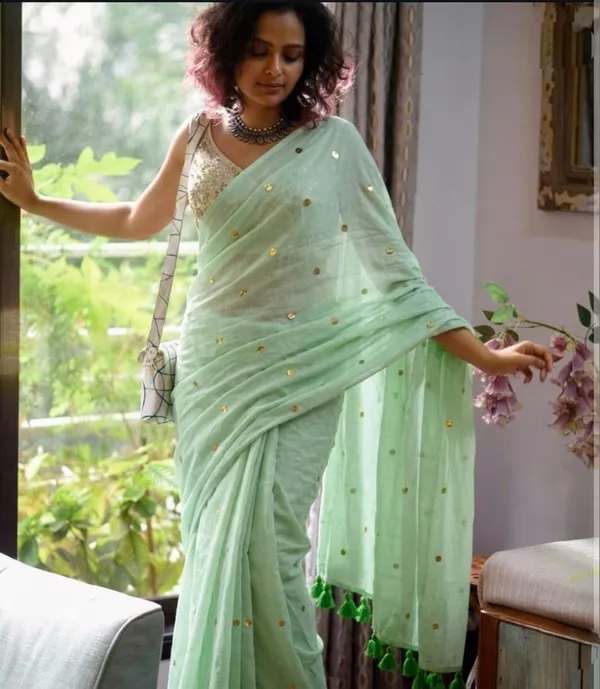 Mull_Cotton_Gini_Work_Saree_Without_Blouse_Piece_Quality_Premium_Thin