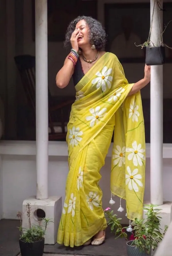 120_Count_Mul_Cotton_Saree_Hand_Print_Without_Blouse_Piece_Quality_Premium_Thin