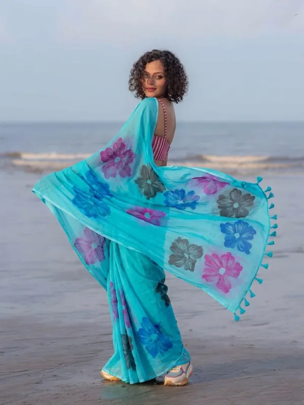 120_Count_Mul_Cotton_Saree_Hand_Print_Without_Blouse_Piece_Quality_Premium_Thin