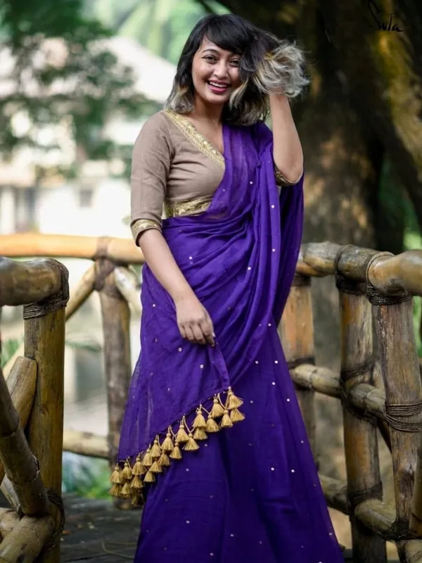120_Count_Mul_Cotton_Gini_Work_Saree_Without_Blouse_Piece