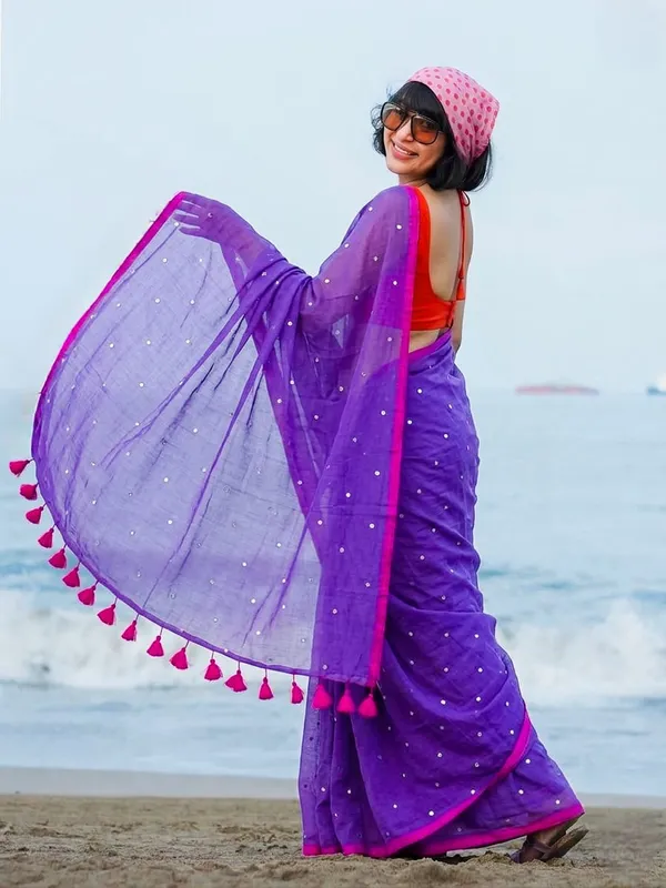 120_Count_Mul_Cotton_Gini_Work_Saree_Without_Blouse_Piece