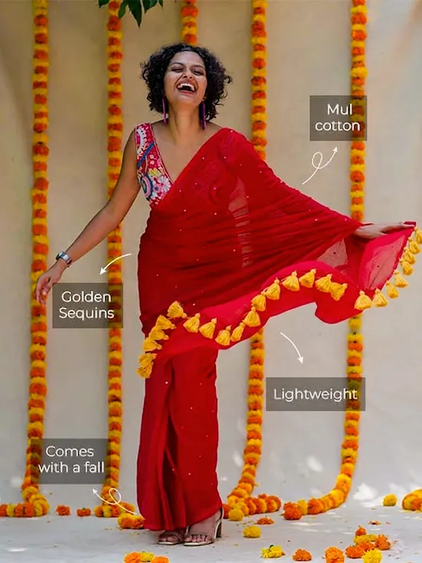 120_Count_Mul_Cotton_Gini_Work_Saree_Without_Blouse_Piece