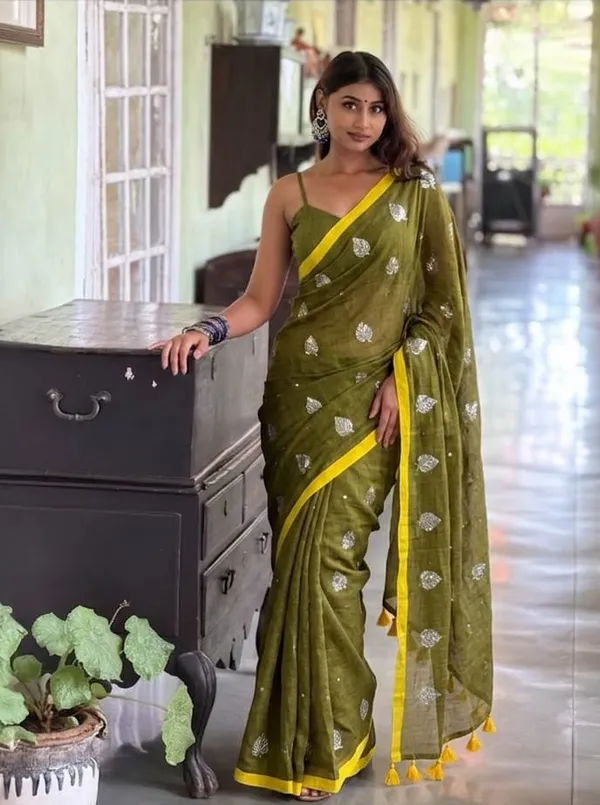 Mul_Cotton_Sequence_Saree_Without_Blouse_Piece_Quality_Premium_Thin