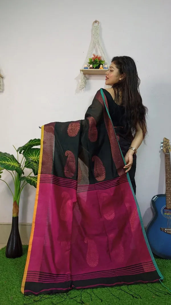 Handloom_Kolka_Woven_Design_Cotton_Silk_Saree_With_Blouse_Piece