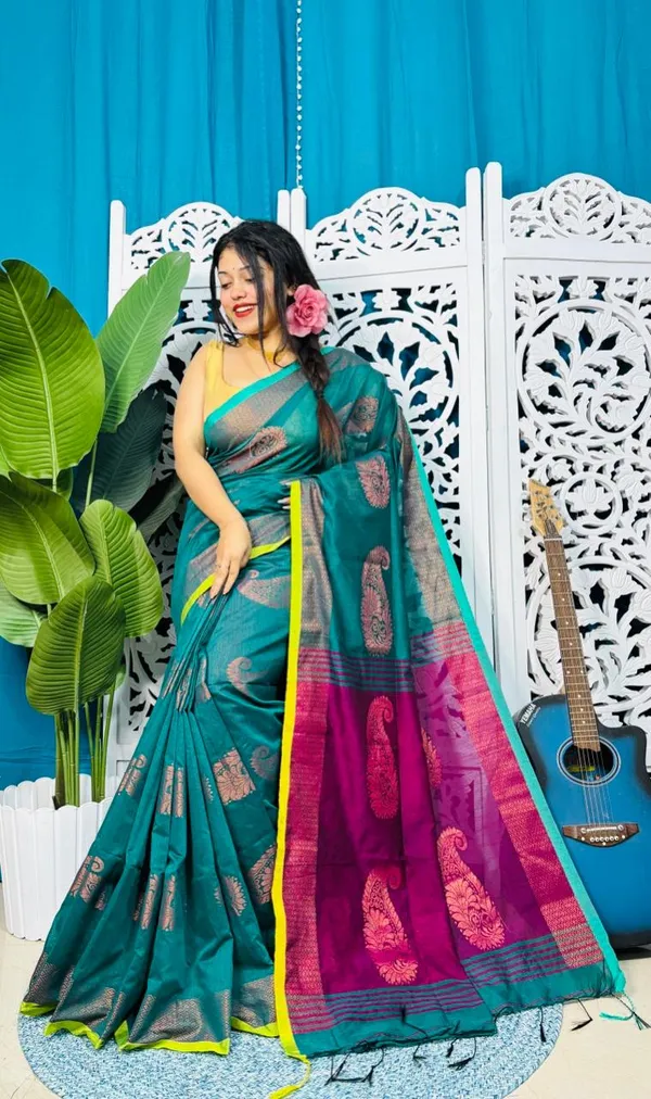 Handloom_Kolka_Woven_Design_Cotton_Silk_Saree_With_Blouse_Piece