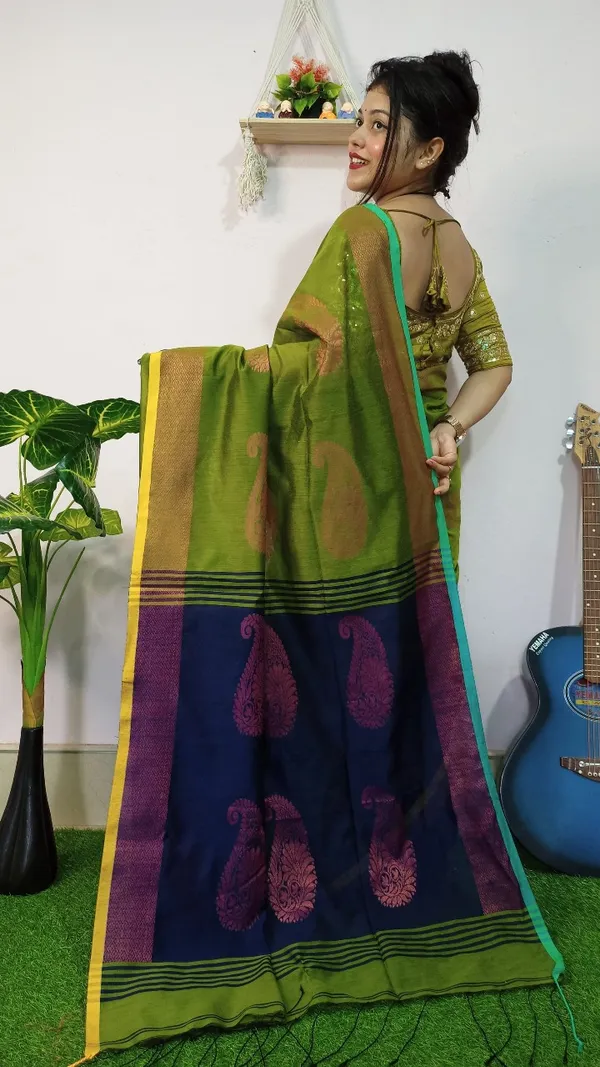 Handloom_Kolka_Woven_Design_Cotton_Silk_Saree_With_Blouse_Piece