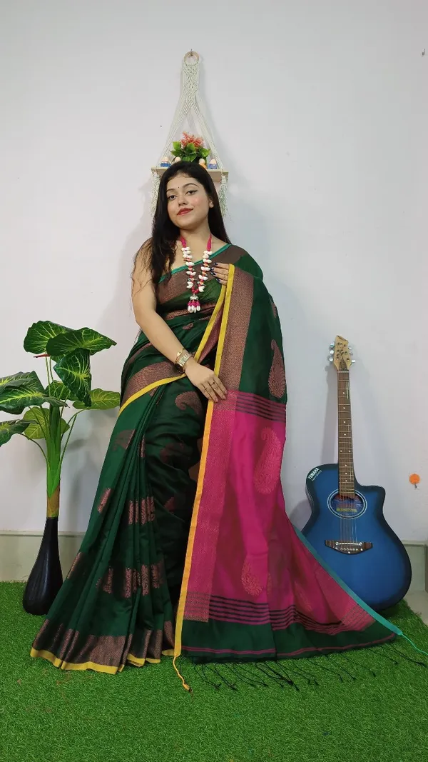 Handloom_Kolka_Woven_Design_Cotton_Silk_Saree_With_Blouse_Piece