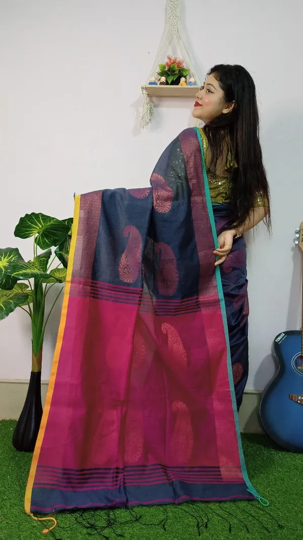 Handloom_Kolka_Woven_Design_Cotton_Silk_Saree_With_Blouse_Piece