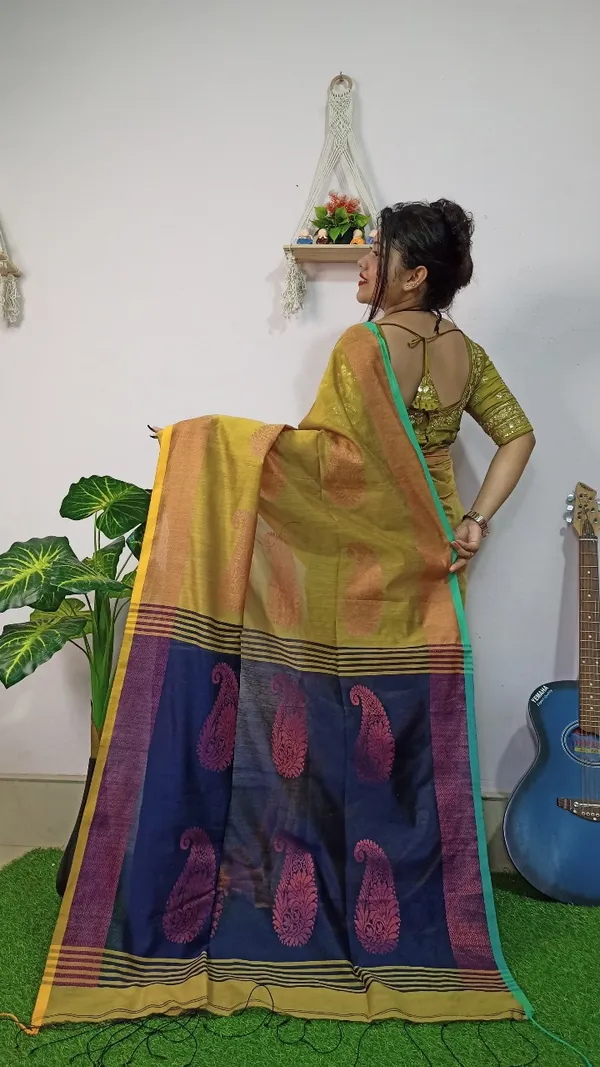 Handloom_Kolka_Woven_Design_Cotton_Silk_Saree_With_Blouse_Piece