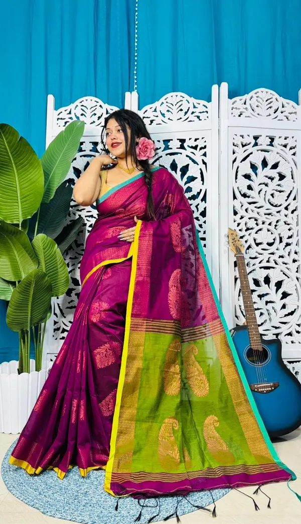 Handloom_Kolka_Woven_Design_Cotton_Silk_Saree_With_Blouse_Piece