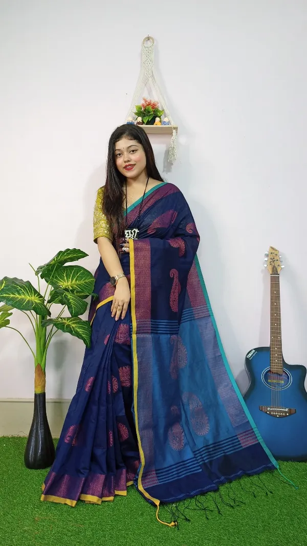 Handloom_Kolka_Woven_Design_Cotton_Silk_Saree_With_Blouse_Piece