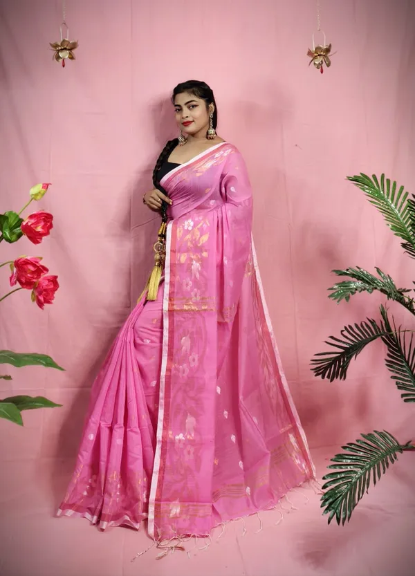 Copper_Zari_Woven_Slub_Saree_With_Blouse_Piece