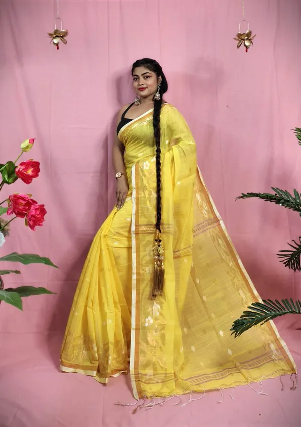 Copper_Zari_Woven_Slub_Saree_With_Blouse_Piece
