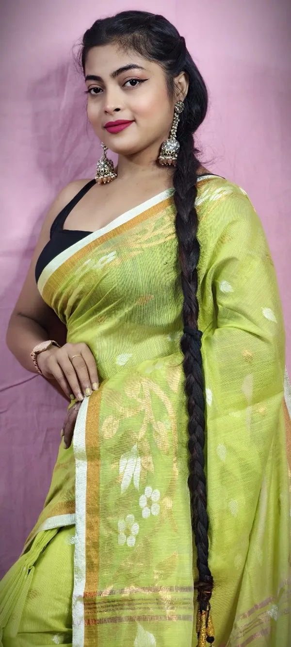 Copper_Zari_Woven_Slub_Saree_With_Blouse_Piece