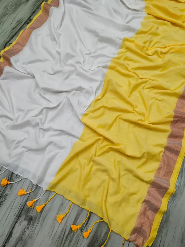 Half_Half_Khadi_Cotton_Saree_With_Blouse_Piece