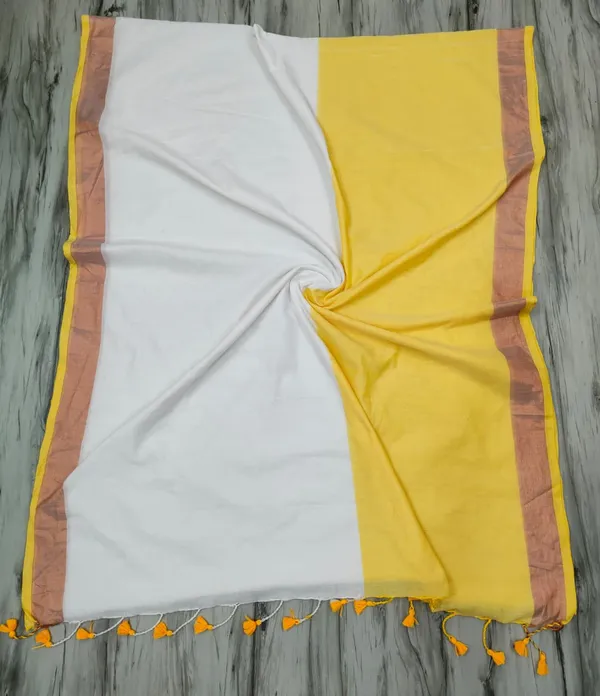Half_Half_Khadi_Cotton_Saree_With_Blouse_Piece
