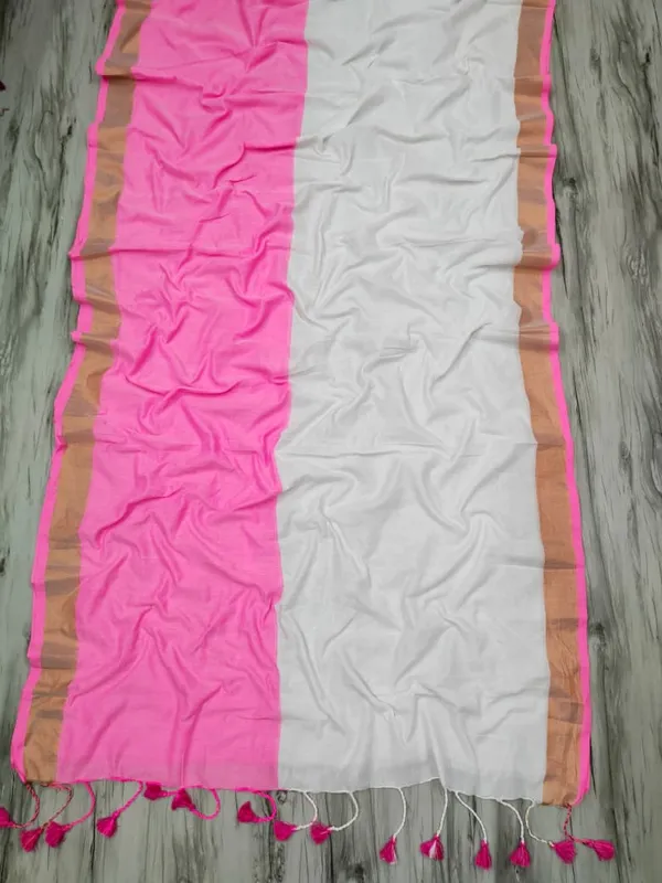 Half_Half_Khadi_Cotton_Saree_With_Blouse_Piece