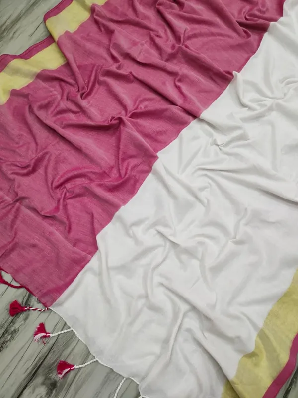 Half_Half_Khadi_Cotton_Saree_With_Blouse_Piece