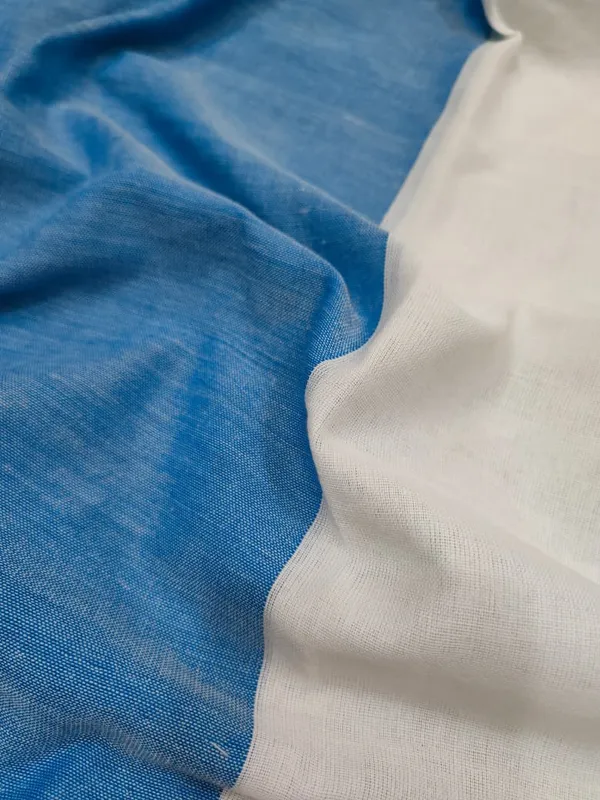 Half_Half_Khadi_Cotton_Saree_With_Blouse_Piece