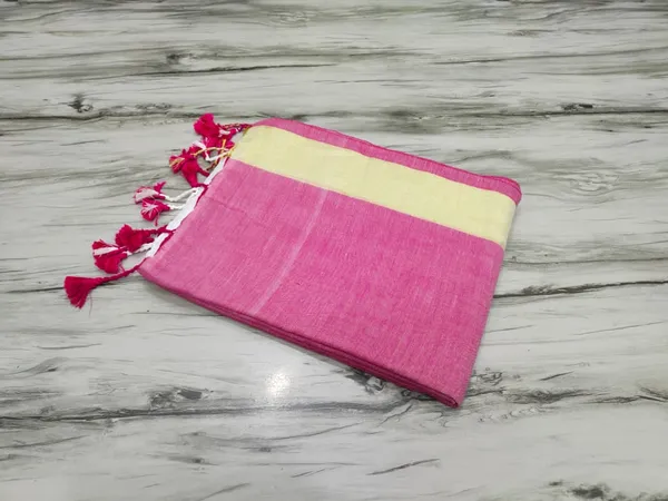 Half_Half_Khadi_Cotton_Saree_With_Blouse_Piece
