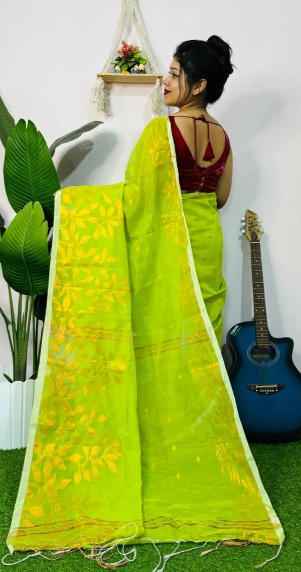 Handloom_Copper_Zari_Woven_Saree_With_Blouse_Piece