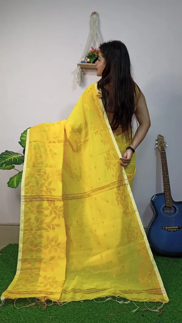 Handloom_Copper_Zari_Woven_Saree_With_Blouse_Piece
