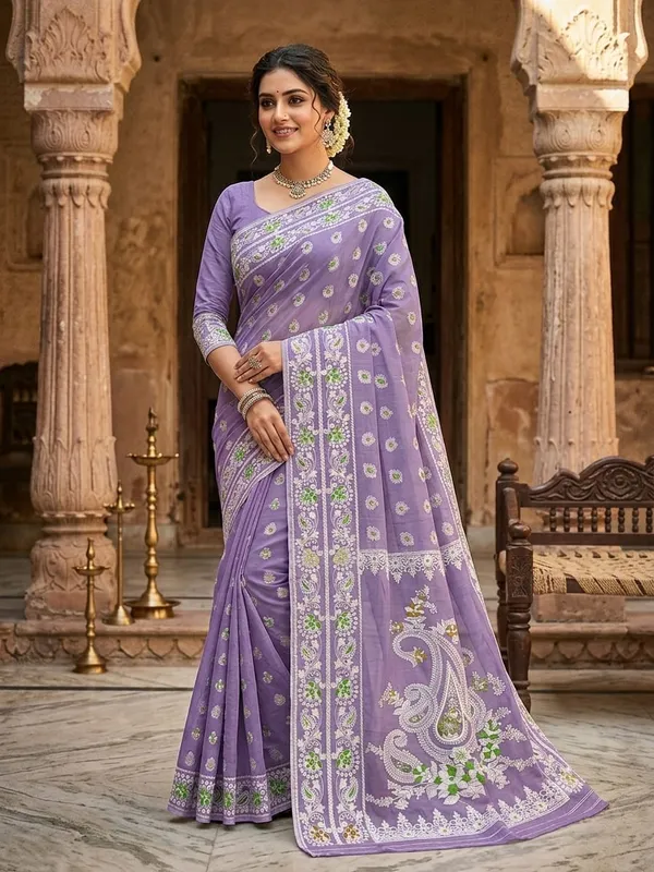 New_Pujo_Special_Dhakai_Jamdani_Saree_With_Blouse_Piece