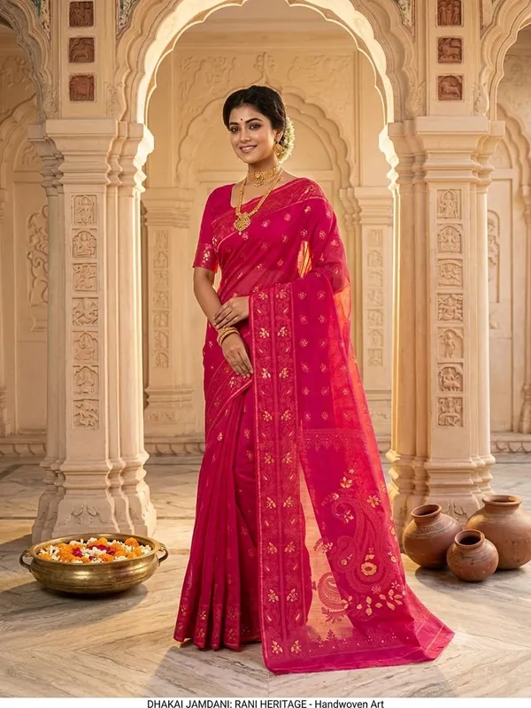 Pure_Cotton_Dhakai_Jamdani_Saree_100%_Cotton_By_Cotton_Semi_Hard