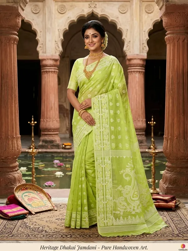 Pure_Cotton_Dhakai_Jamdani_Saree_100%_Cotton_By_Cotton_Semi_Hard