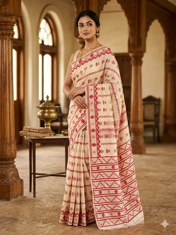 New_Beautiful_All_Over_Soft_Dhakai_Jamdani_With_Blouse_Piece