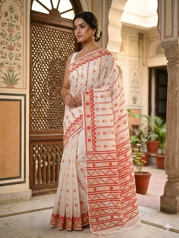 New_Beautiful_All_Over_Soft_Dhakai_Jamdani_With_Blouse_Piece