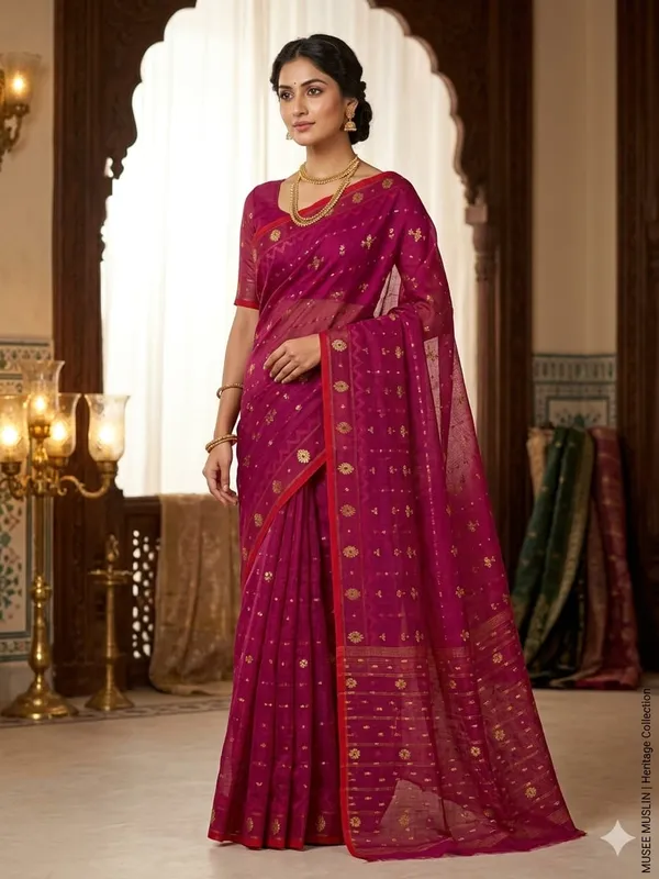New_Beautiful_All_Over_Soft_Dhakai_Jamdani_With_Blouse_Piece