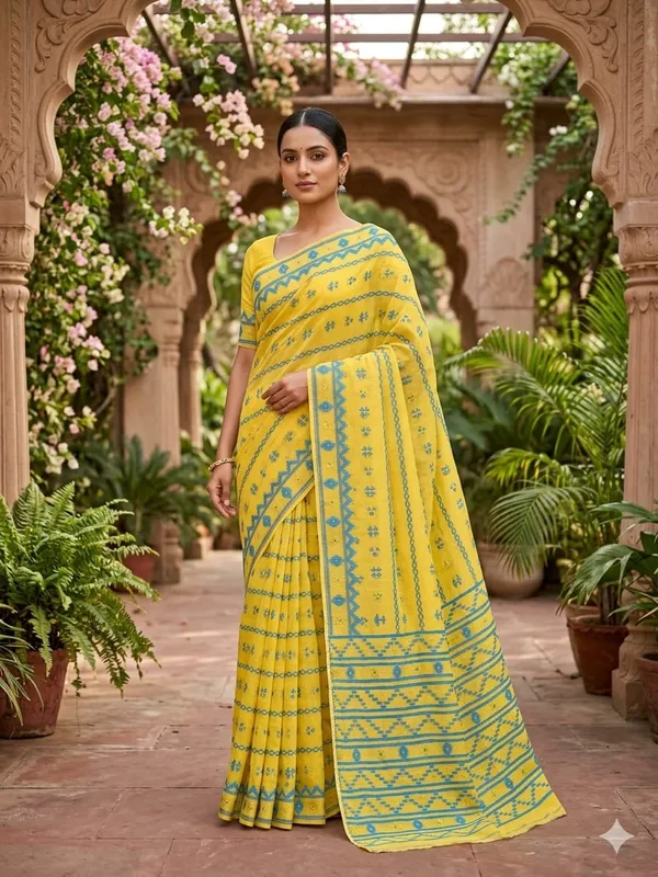 New_Beautiful_All_Over_Soft_Dhakai_Jamdani_With_Blouse_Piece