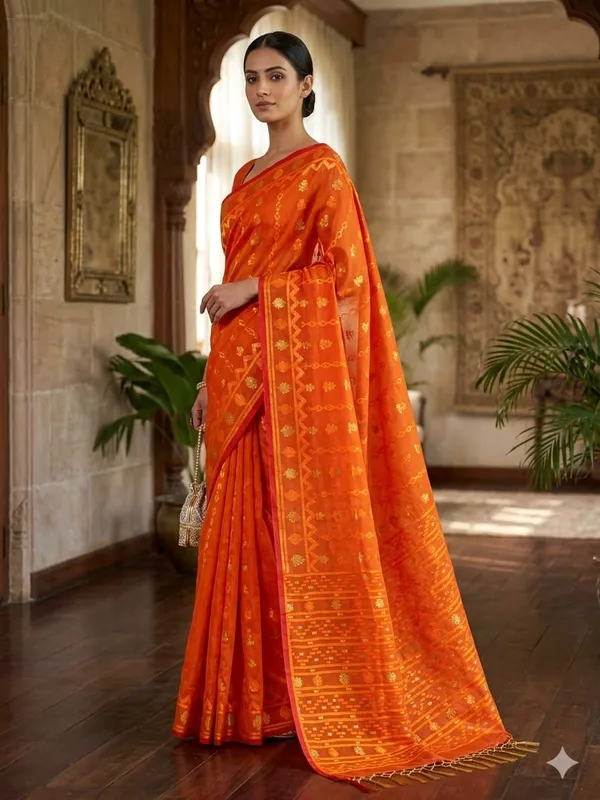 New_Beautiful_All_Over_Soft_Dhakai_Jamdani_With_Blouse_Piece